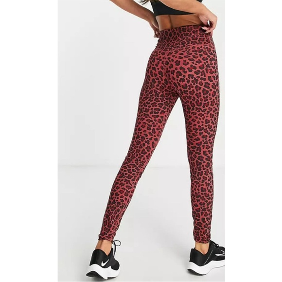 Nike Training Dri-FIT One Tight Glitter Leopard Pack leggings S - Picture 1 of 10